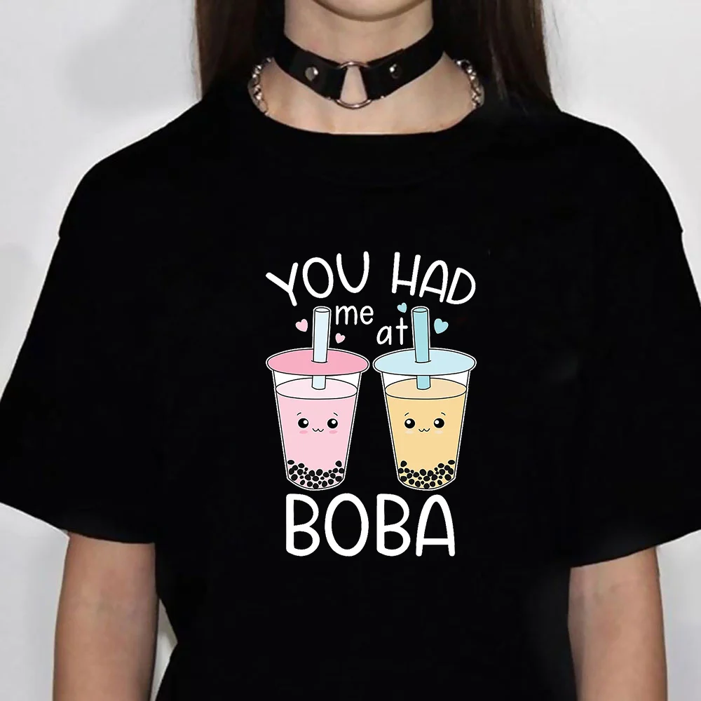 Bubble Tea tshirt women harajuku tshirt female comic designer graphic clothing