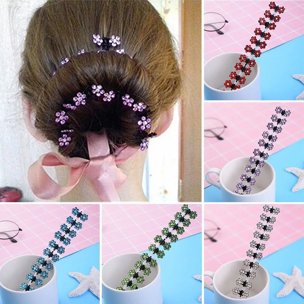 12PCS Mini Metal Hair Claw Clip Grip Cute Women Girls Small Hairpin Crystal Headdress Sweet Headwear Hair Styling Accessories