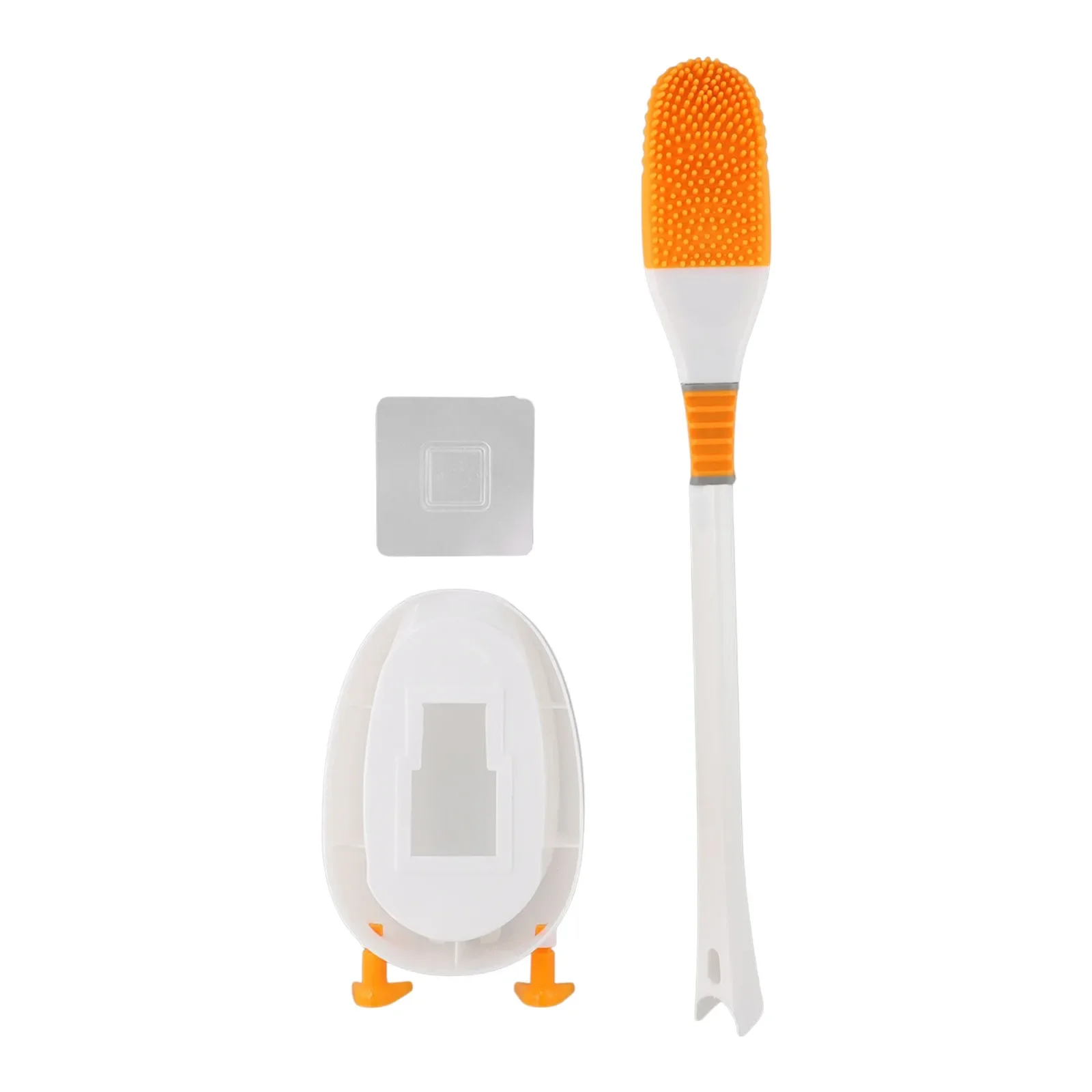 360 Deep Clean White Yellow Silicone Toilet Cleaning Set Soft Silicone Brush Head Unique Duck Design Easy Rinsing Brush