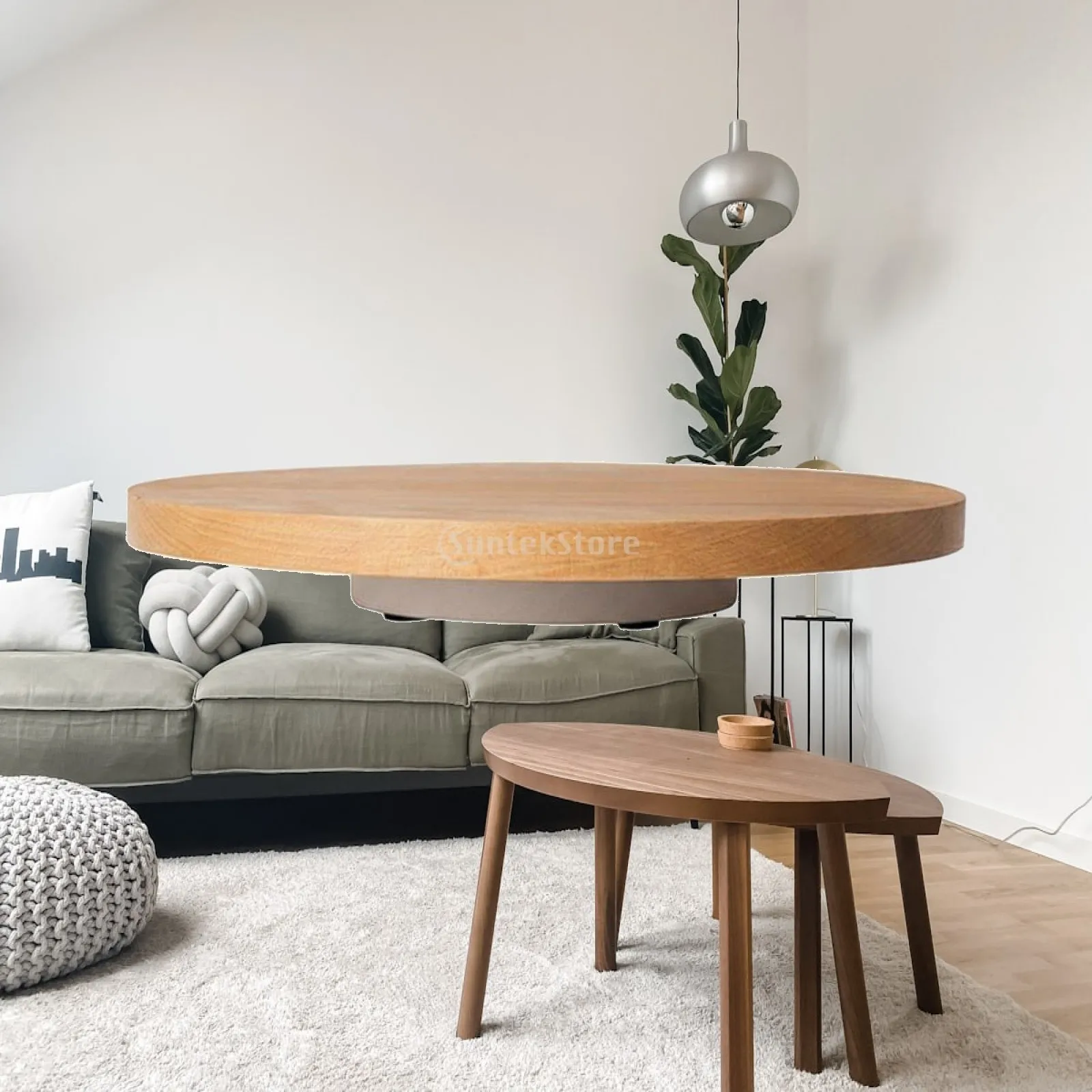Hand Polished Beech Wood Cake Turntable for Icing and Decorating 360 Degree Rotating Cake Stand for Serving Pies Cheeses
