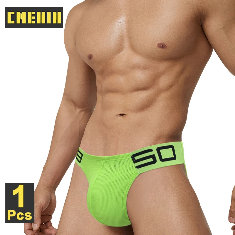 CMENIN Sexy Briefs Men Mesh Breathable Man Underwear Slip Low Waist Men\'s Panties Male Underpants U Convex Cuecas Briefs