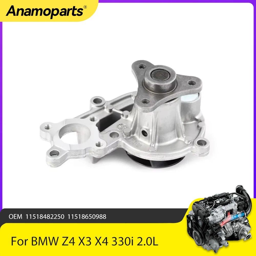 Engine Part Water Pump Fit 2.0 L For 17-19 BMW B46 B48B20 G01 G02 G20 G29 G30 330 530 Z4 X3 X4 2.0L OEM 11518482250 11518650988