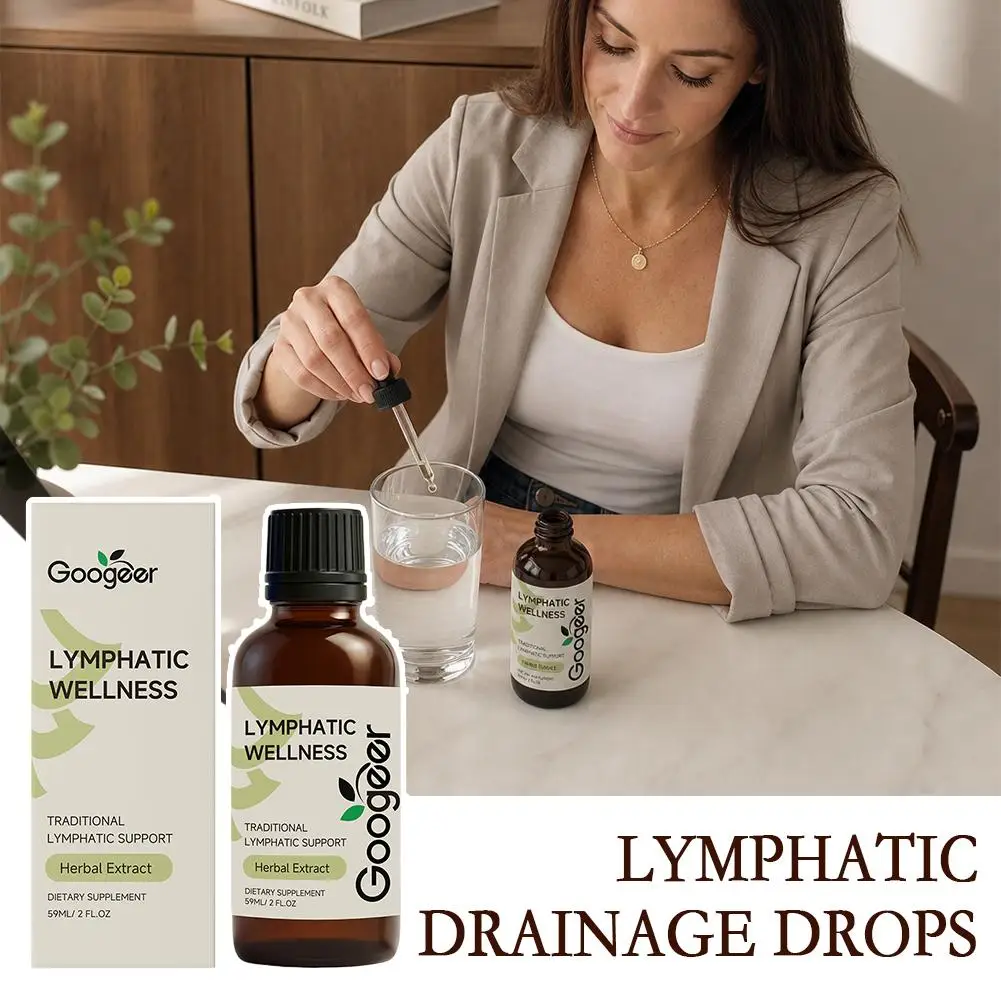 Lymphatic Drainage Drops Herbal Body Care Liquid with Chickweed Moringa Red Clover for Daily Wellness and Water Balance
