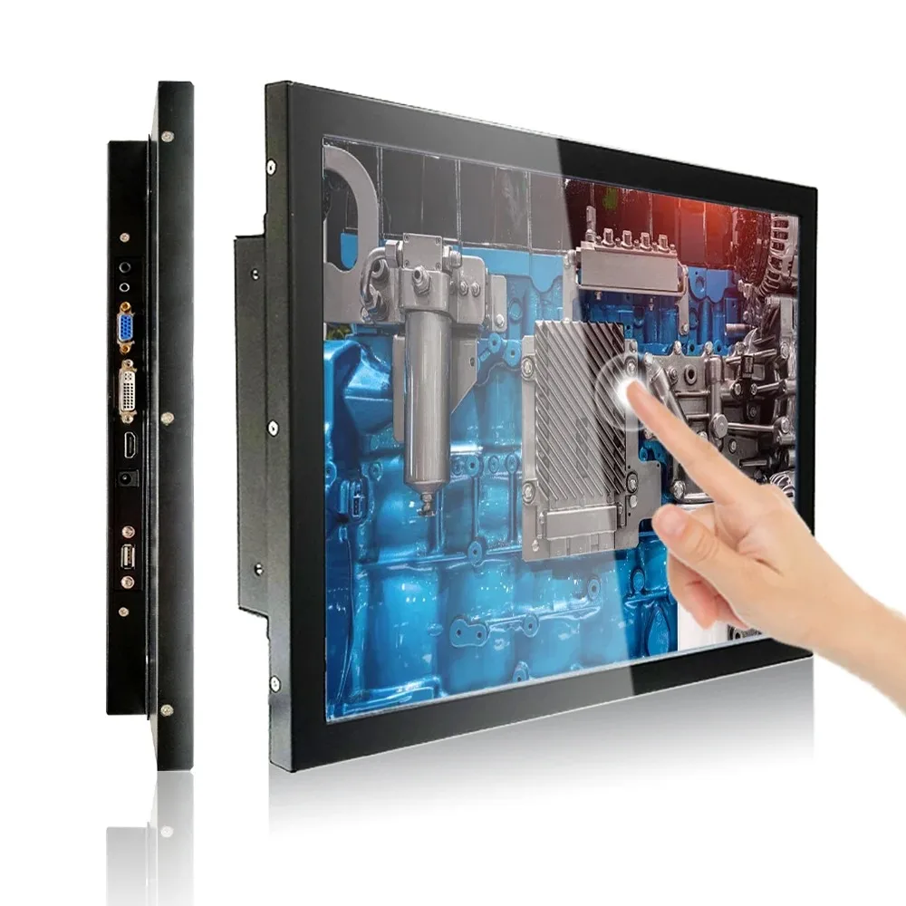 Custom 15 Inch Touch Screen IP65 Metal case LCD Display HDMI VGA USB Monitor Touch Screen USB C HDMI-Compatible Display Monitor