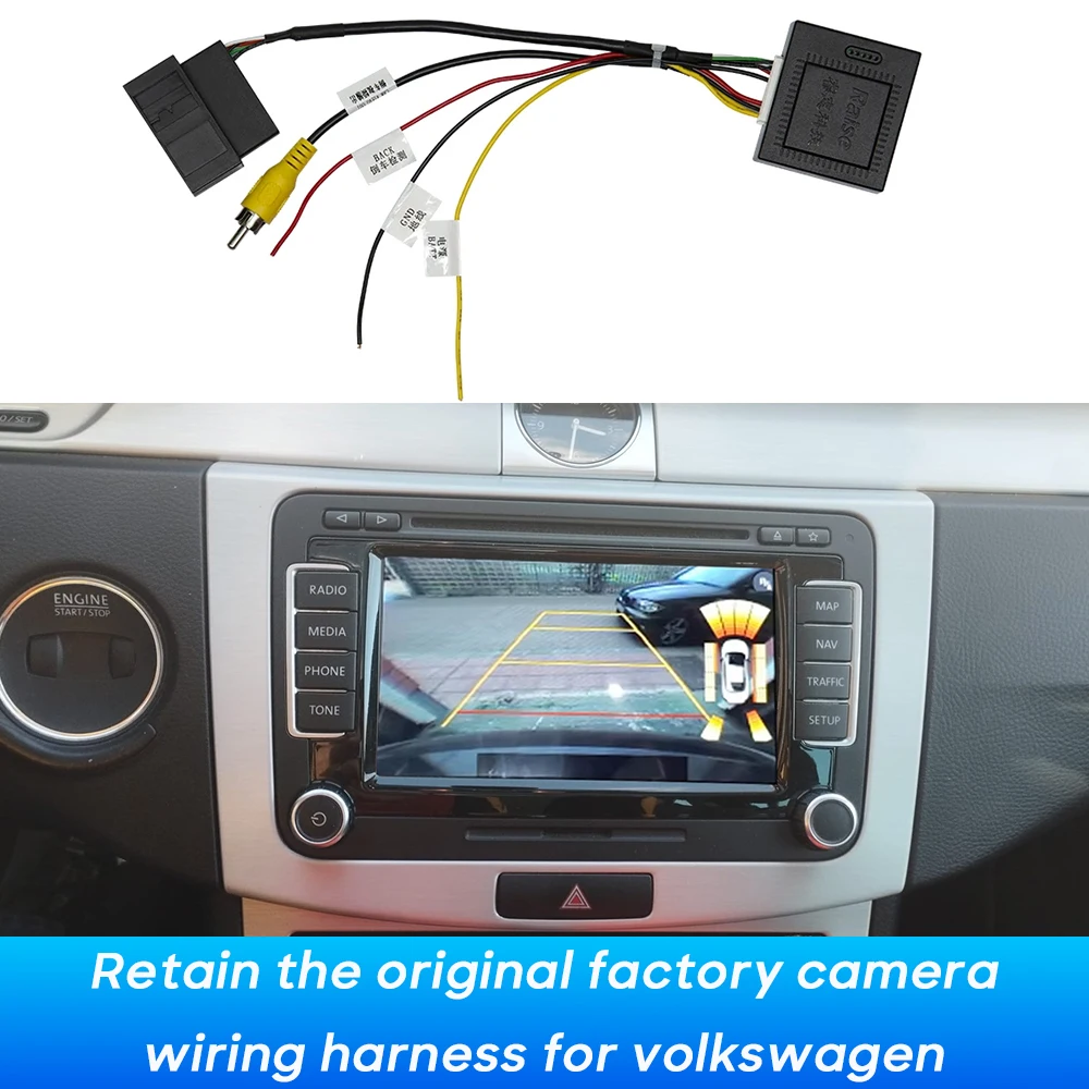 

Оригинальная камера заднего вида, 26-контактный адаптер RGB в CVBS RCA AV-сигнала для Passat CC Tiguan Android, задняя система помощи при парковке