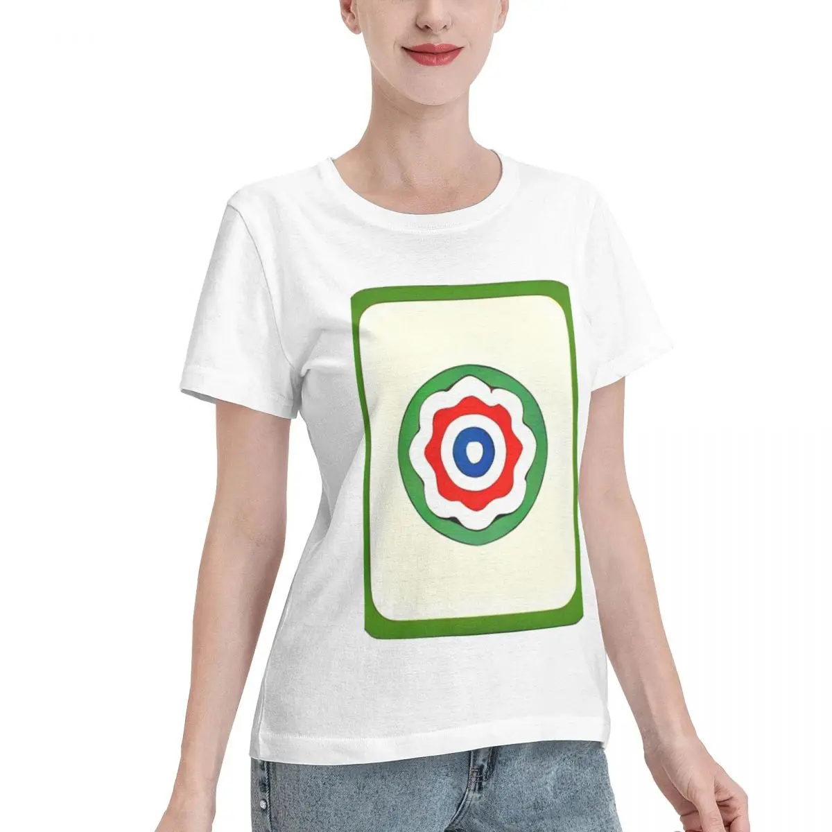 Affordable Interesting Mahjong One Women's T-shirt Urban Wholesale Blank Tee