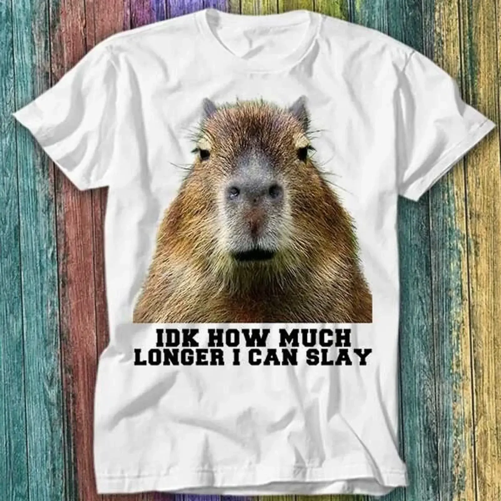 No sé cuánto tiempo más podré matar capibaras, camiseta sarcástica con estampado vintage lavado, Top 176, moda unisex versátil