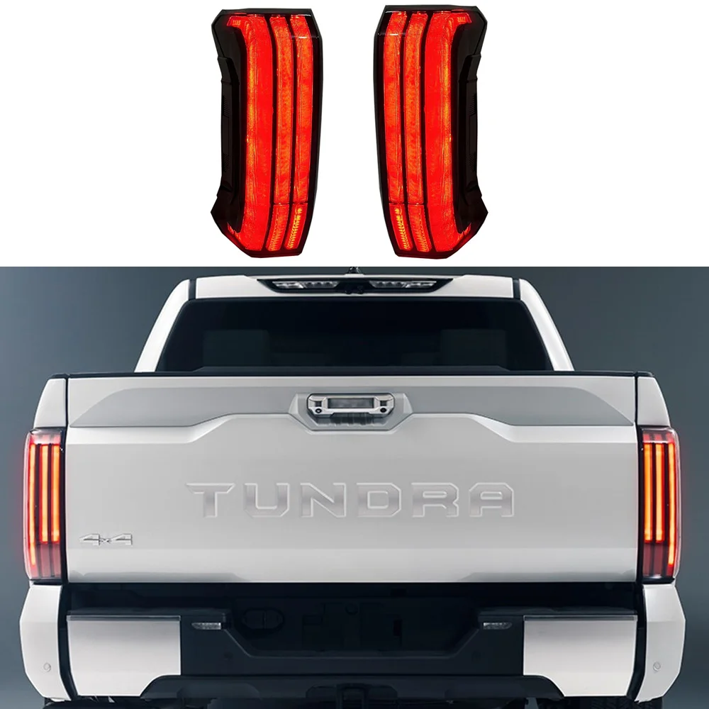 4x4 Off-Road Taillight Tail Lights Assembly For Toyota Tundra 2022-2023 Rear Lamp DRL + Turn Signal + Reverse + Brake LED Lights