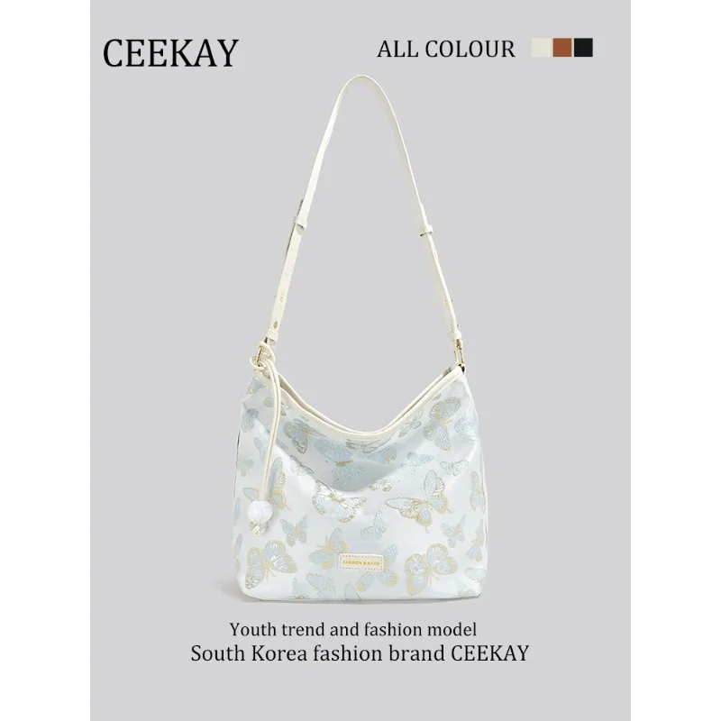

Новая жаккардовая сумка-тоут CEEKAY 2026: элегантная наплечная сумка с жемчужной бахромой, повседневная вместительная женская сумка