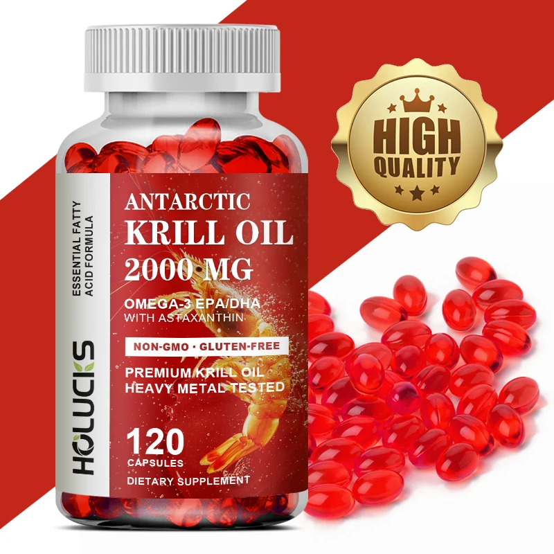 Antarctic Krill Oil - (Double Strength) Contains Phospholipids, Rich in Natural Extracts of EPA and DHA, Brain and Joint Health