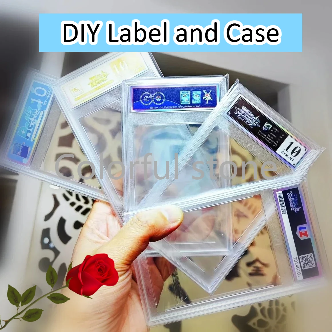 PTCG Pokemon WS Weiss Schwarz Style DIY Label Custom Label Plastic Card Brick Collector Card Protective Shell 63*88 No Cards