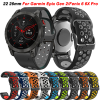 Quickfit 22 26mm Silicone Watch Strap For Garmin Epix Pro Gen 2/Fenix 7 7X 47mm 51mm 6 6X Pro 5 5X Wristband Bracelet