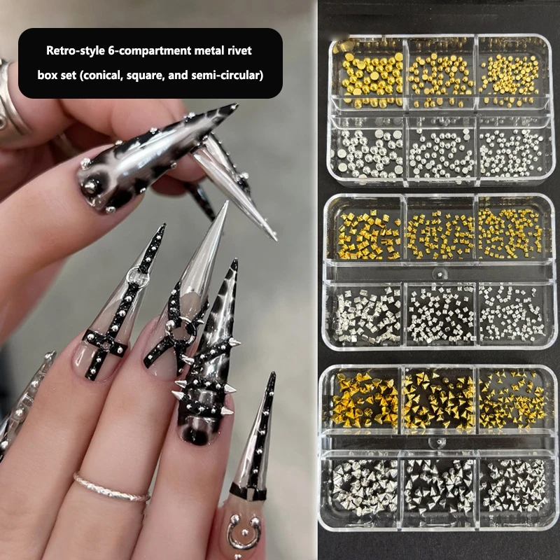 European American Rivet Jewelry Metal Pointed Cone Punk Style Flat Bottom Solid Semi-circular Steel Ball Diy Accessory Diamond