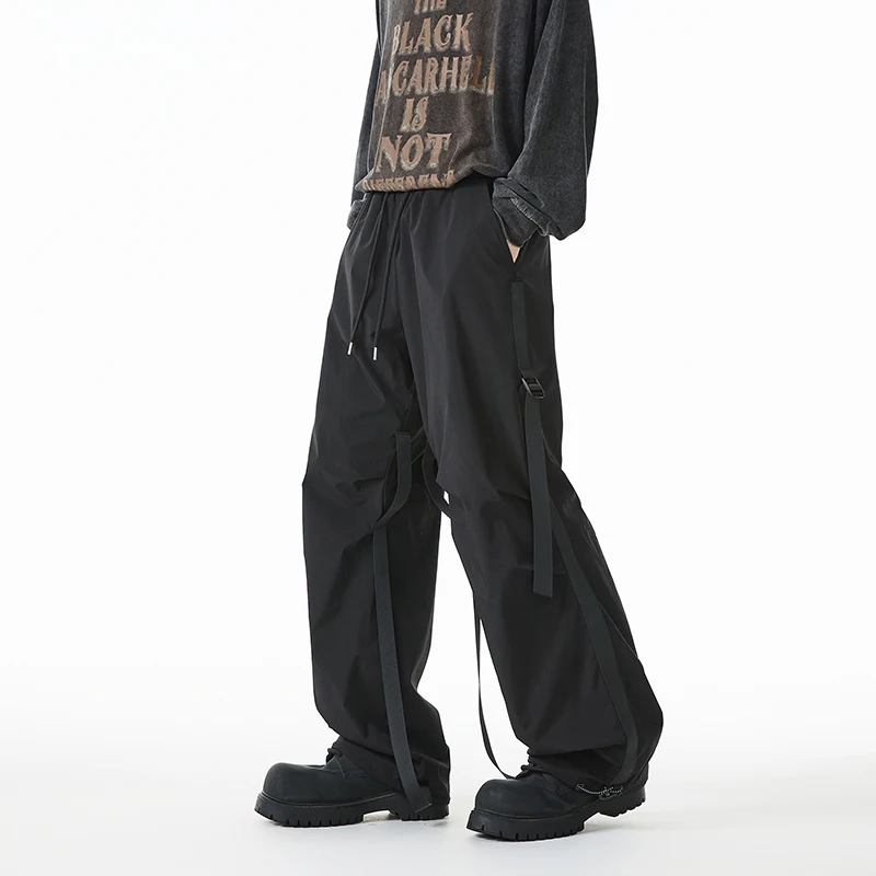 

LAPPSTER Ribbons Y2k Streetwear Black Cargo Pants Baggy Unisex Joggers Sweatpants Overalls Men Korean Fashions Workwear Pants