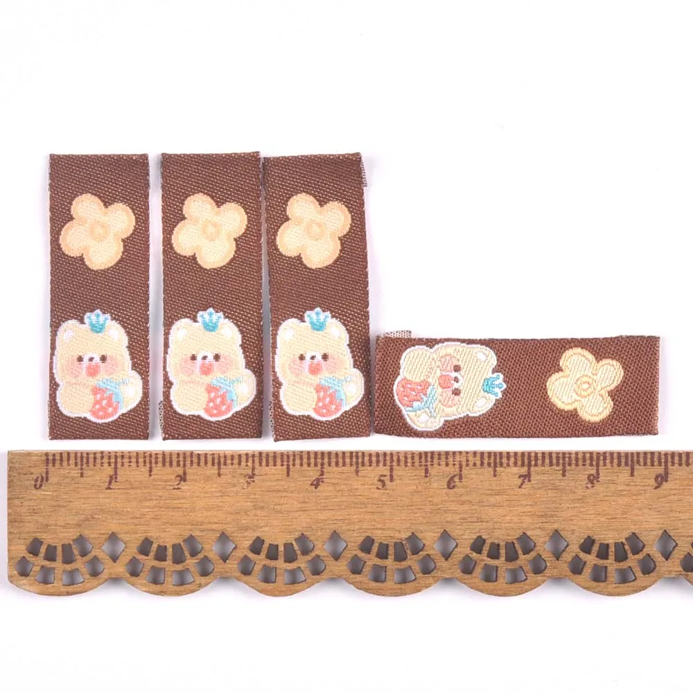 50Pcs Lovely Bear Sweet Labels For Sewing Accessories Kid Garment DIY Crafts  Clothes Handmade Supplies Decorative Tags c3576