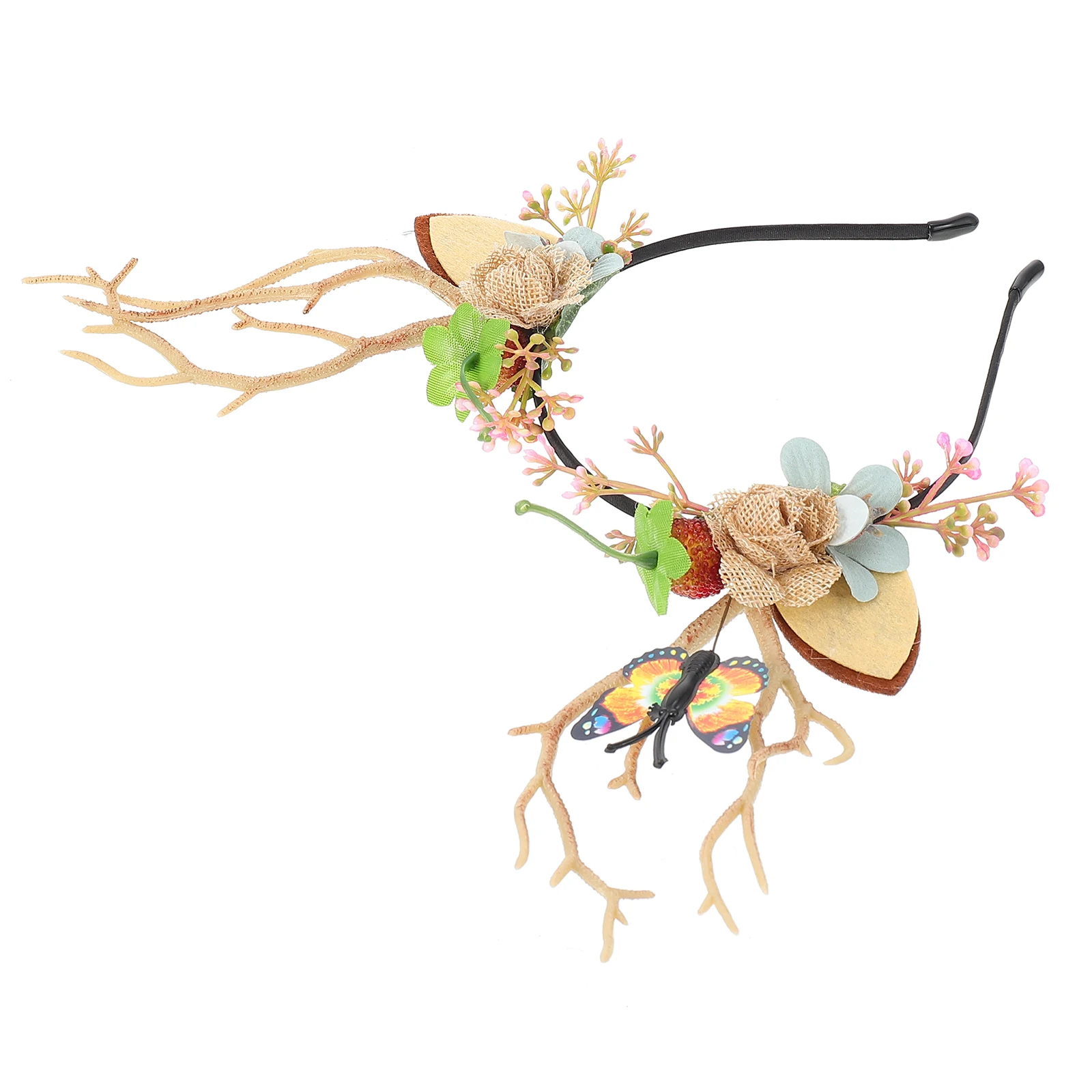 

Deer Horn Hairband Xmas Headpiece Children Headwear Costume Headbands Fabric Women Girls Holiday Accessories Simulated Branch