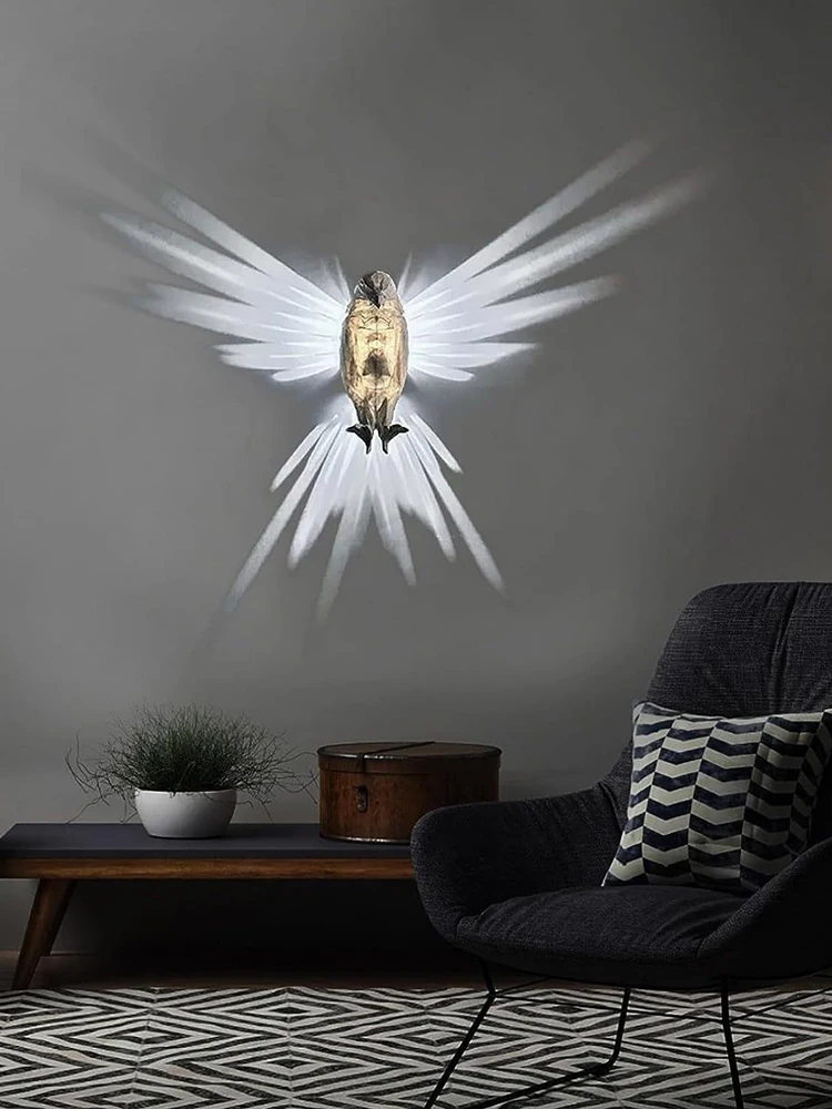 

Xmas Wall Lamp Owl Eagle Shape Projector Modern Creative Atmosphere Sconce Light 3D Print Body Animal Lighting Lustre Halloween