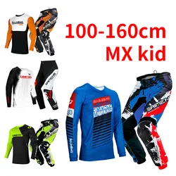 child motocross gear set 4 5 6 7 8 9 10 11 12 year boy girl jersey pant Enduro off-road mx suit cross kid Custom black green mtb