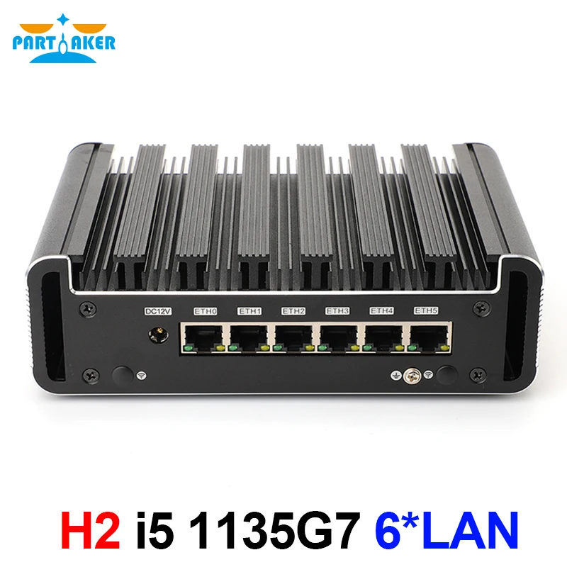 Bez wentylatora 6-LAN Mini PC z Intel Core i5 1135 g7/i3 8130U AES-NI Gigabit Ethernet LTE pfSense Router VPN OpenWrt OPNsense