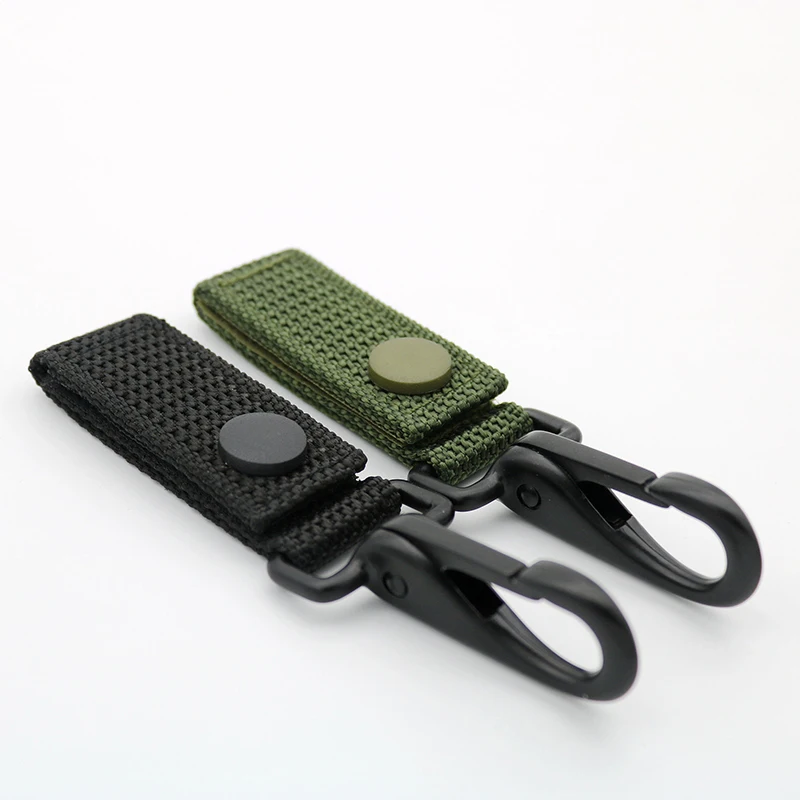 Tactical Hanging Key Hook Clip Clamp Buckle Nylon Webbing Molle Belt Carabiner