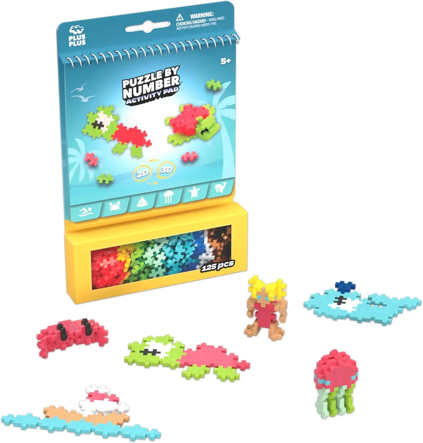 

Puzzle By Number Activity Pad, Kids Travel Activities, Interlocking Mini Building Blocks, 3D Puzzle Stem Toy for Kids