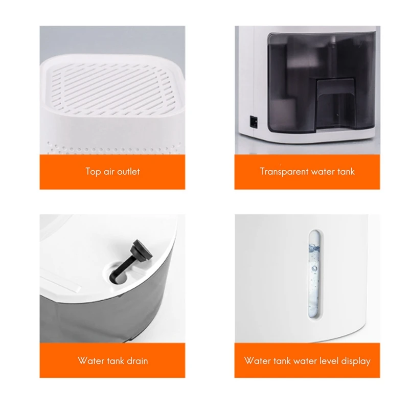 ポータブル電気除湿機,寝室,バスルーム,オフィス用のミニサイレント空気乾燥機,1000ml