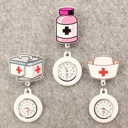 For Doctor Nurse Cartoon Medical Style Pocket Watch Retractable And With Clip For Men And Women