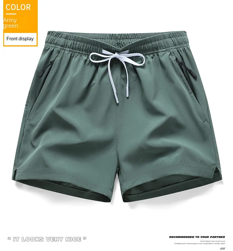 Herren Schnelltrocknende Laufshorts mit Kordelzug und Reißverschlusstaschen - Ideal für Sportliche Workouts und Fitnesstraining – Detail 14