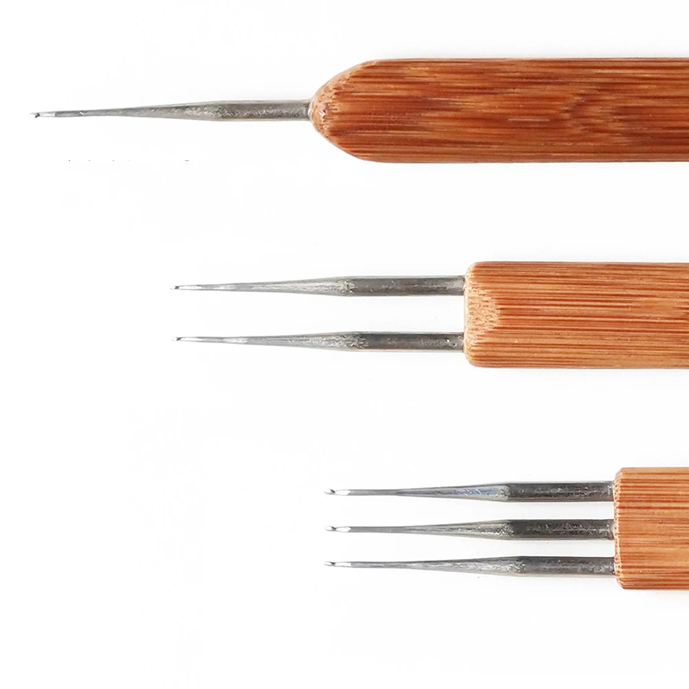 

3pcs Bamboo Knitting Needles Set 0.75Mm Carbonized Single Pointed Round Tip Smooth Yarn Glide Crochet Tools For Knitting
