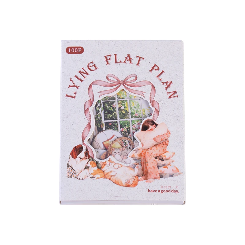 

3 упаковки/лот, серия «Лежачий плоский план», милая ретро декоративная белая наклейка из крафт-бумаги