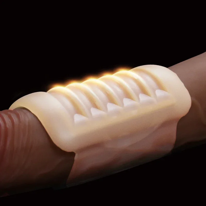 تأخير القذف القضيب تمديد كم السائل سيليكون الواقي الذكري قابلة لإعادة الاستخدام الكبار الجنس لعب للرجال ديك موسع توسيع #4