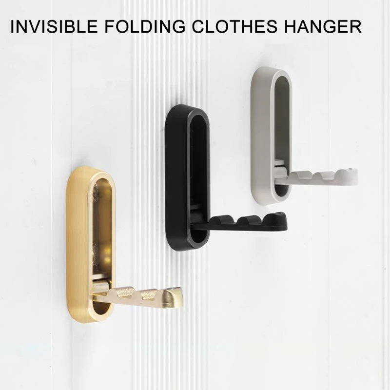 

Set of 4 Foldable Wall Hook Space Efficient Wall Mounted Hook Small Designs Folding Wall Hook for Bathrooms & Dropshipping