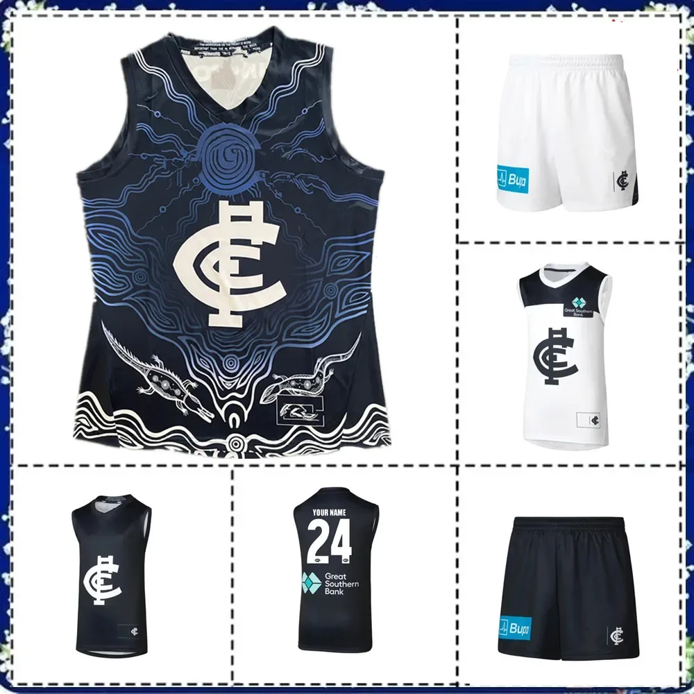 

2024 CARLTON BLUES HOME GUERNSEY - MENS AWAY INDIGENOUS RUGBY JERSEY Size: S--5XL ( Print name and number )