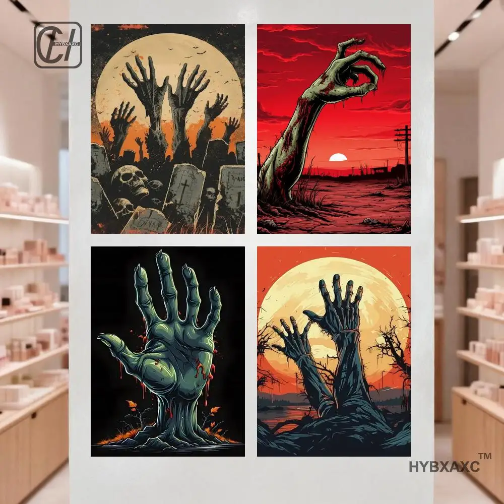 Japanese Rising Skeletons Poster Creepy Japanese Ghost Zombie Mummy Halloween Art Wall Prints Canvas Painting Room Home Decor