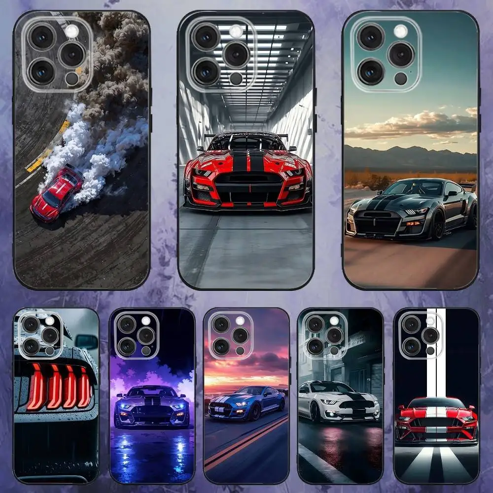 

M-Mustangs Car Phone Case For iPhone 17,16,15,14,13,12,Pro,Max,Plus,E,SE4,Air,Mini Black Soft Box