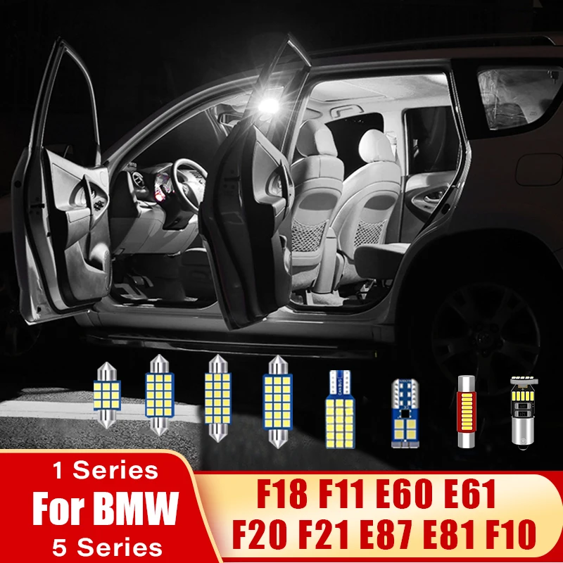 For BMW 1 Series 5 Series F20 F21 E87 E81 F10 F18 F11 E60 E61 Sedan Touring Car LED Bulbs Interior Reading Lights Accessories