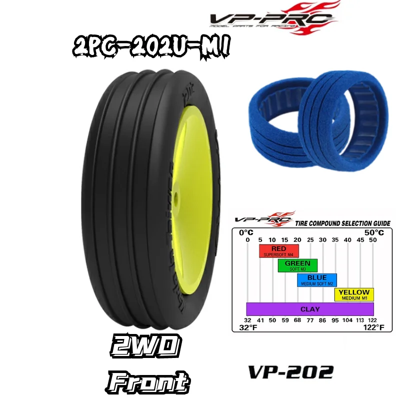Vp pro rc 1/10 4wd 2wdバギータイヤ,202 408,剛性,リブ編み,新しい