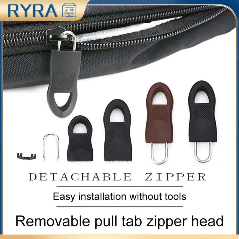 8 adet yedek fermuar çekme çektirme sonu Fit halat etiketi giyim Zip Fixer kırık toka Zip kordon Tab çanta bavul sırt çantası çadır