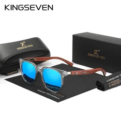 KINGSEVEN 2024 New  Men Polarized UV400 Fashion Sunglass Retro  Wood sun glasses Handmade  Driving oculos