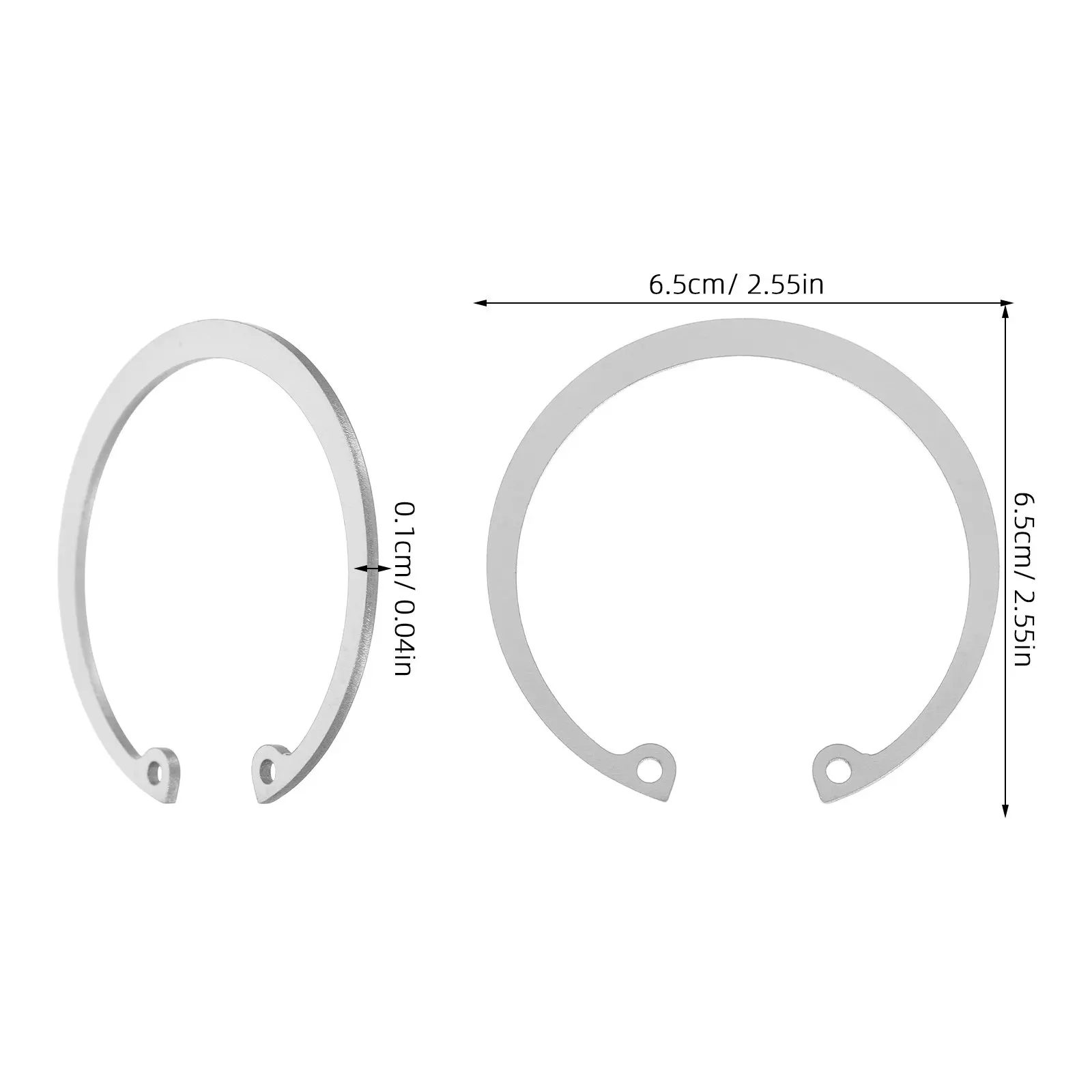 5Pcs Stainless Steel Internal Retaining Rings Durable C-Clip Snap Rings for Grooved Shafts Pins Studs Assortment Kit