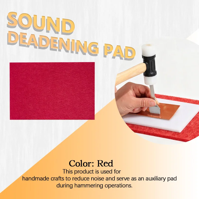 high-Density Hard Felt Soundproofing Pad DIY Handcraft Noise Reduction Red Color Shock Absorption Mat for Craft And Home Use