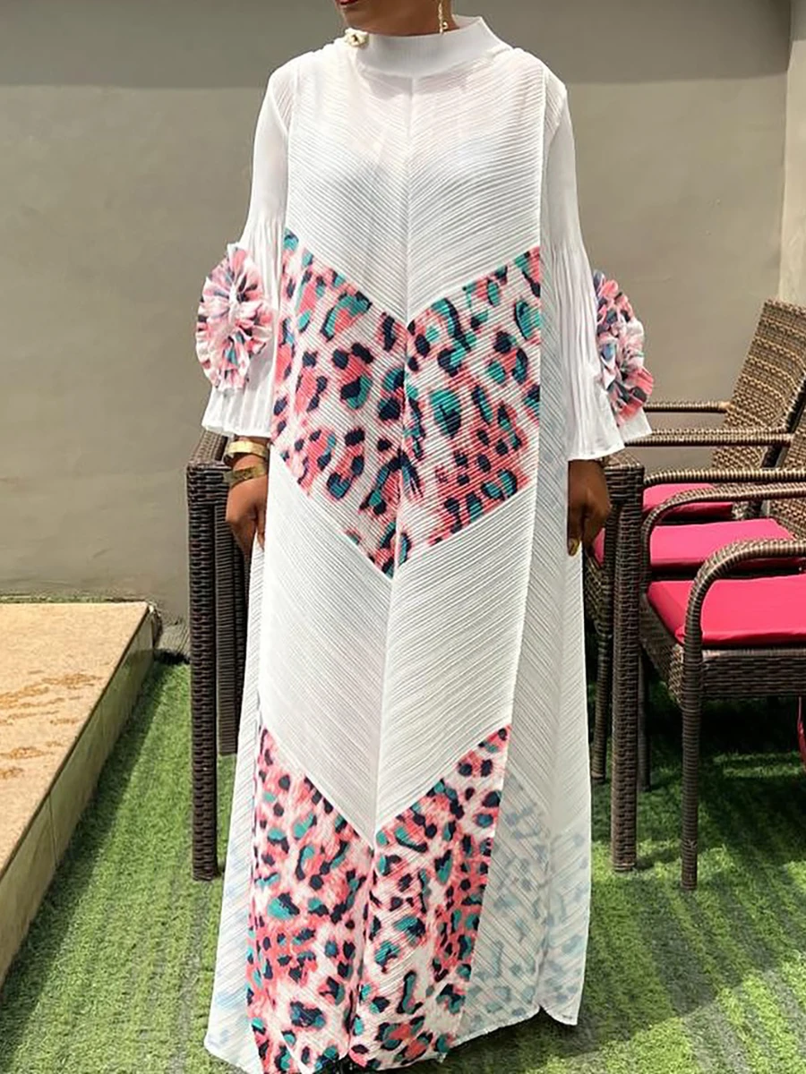 ANLAN-Robe Longue Plissée pour Femme, Vêtement à Manches sulf, Construcemballages à la Main, Imprimé, à la Mode, Nouvelle Collection 2024, 9YK7603