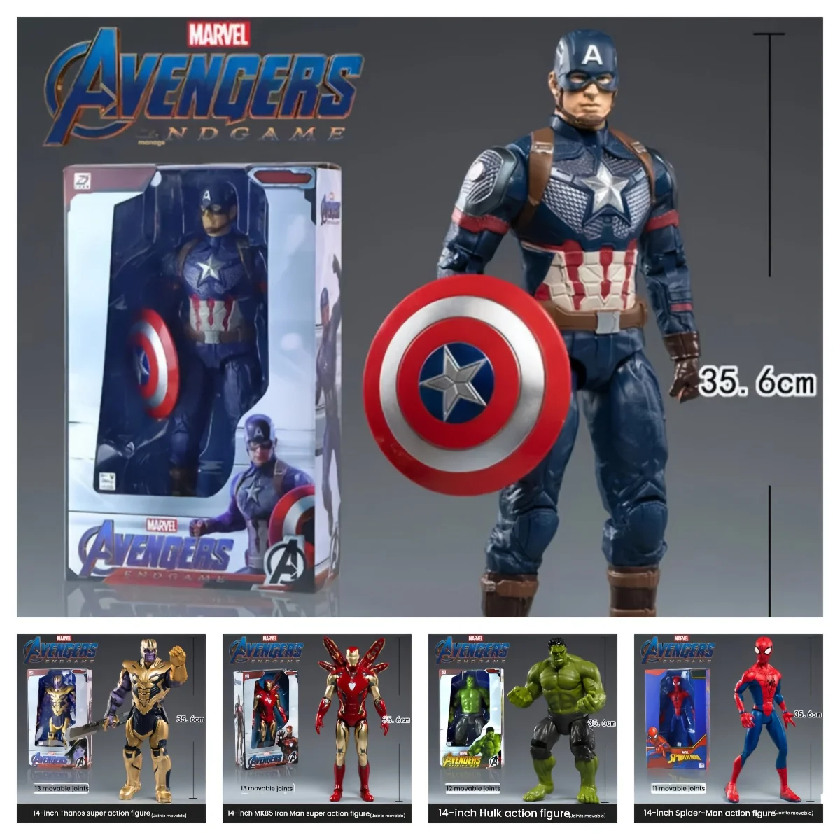 

2025 New Popular Marvel 14-Inch Limited Edition Iron Man, Spider-Man, Thanos, Captain America, Gears of War, Thor Figure Puzzle