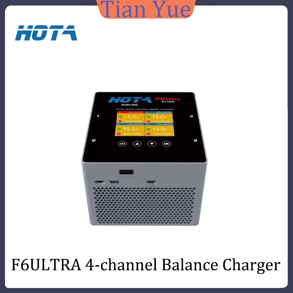 

HOTA F6 Ultra 4-Channel Smart Charger 1000W Built-in Power 1-6S LiPo LiHV Li-ion for Laptop FPV Drone RC Battery