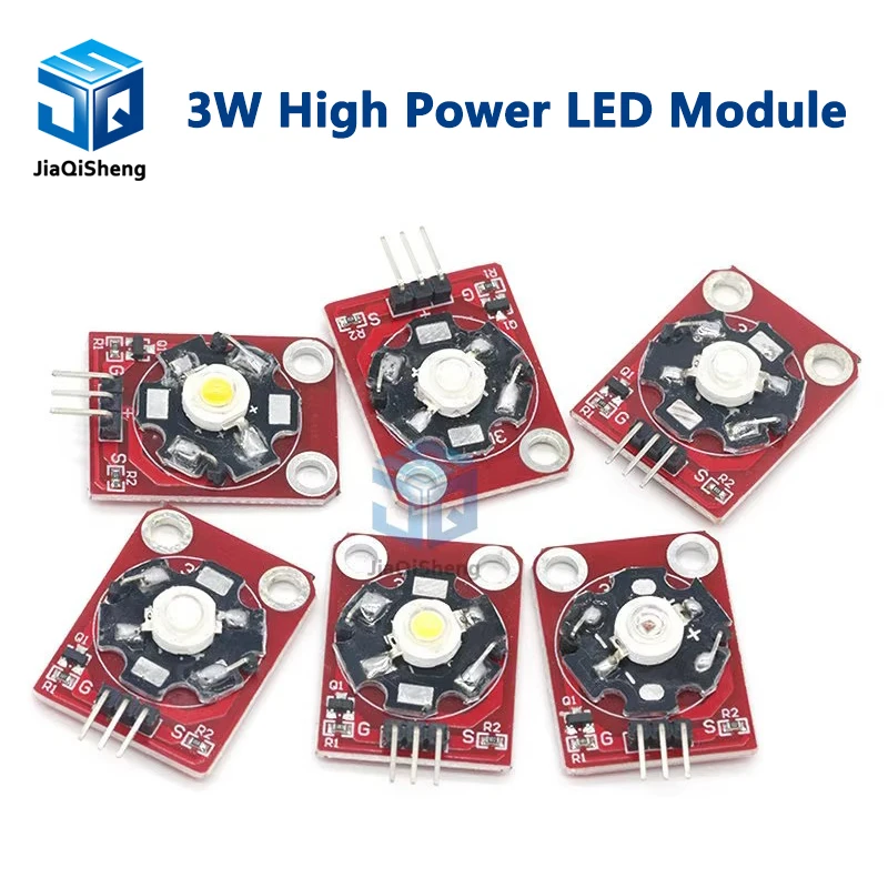 Modulo LED ad alta potenza 3W LED blu/verde/viola/rosso/bianco/giallo con telaio PCB per Arduino STM32 AVR