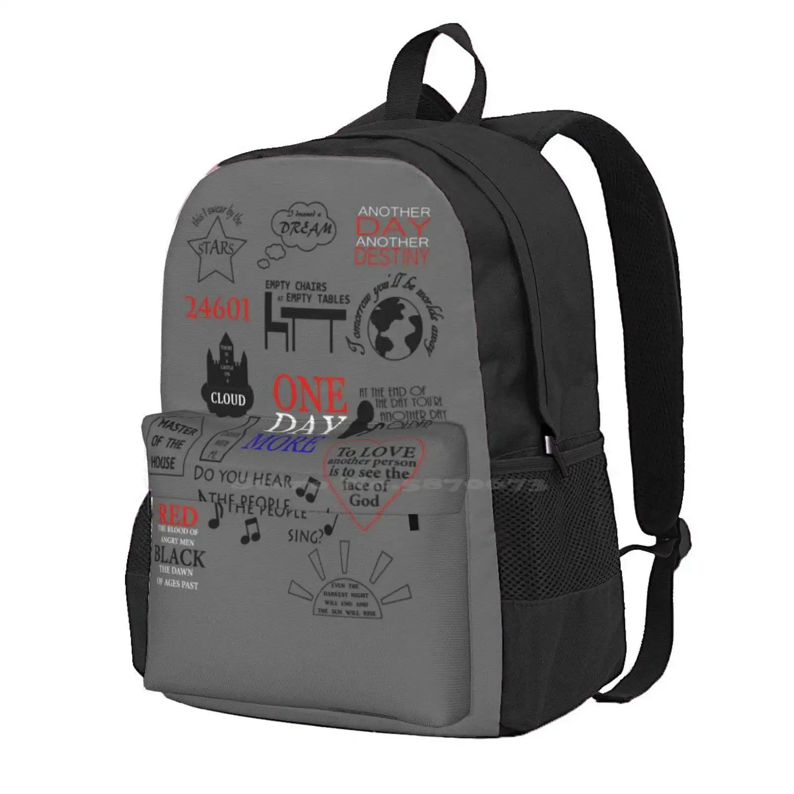 

Les Miserables Quotes Hot Sale Schoolbag Backpack Fashion Bags Quotes Musicals Songs Victor Hugo Miserables Theater Broadway