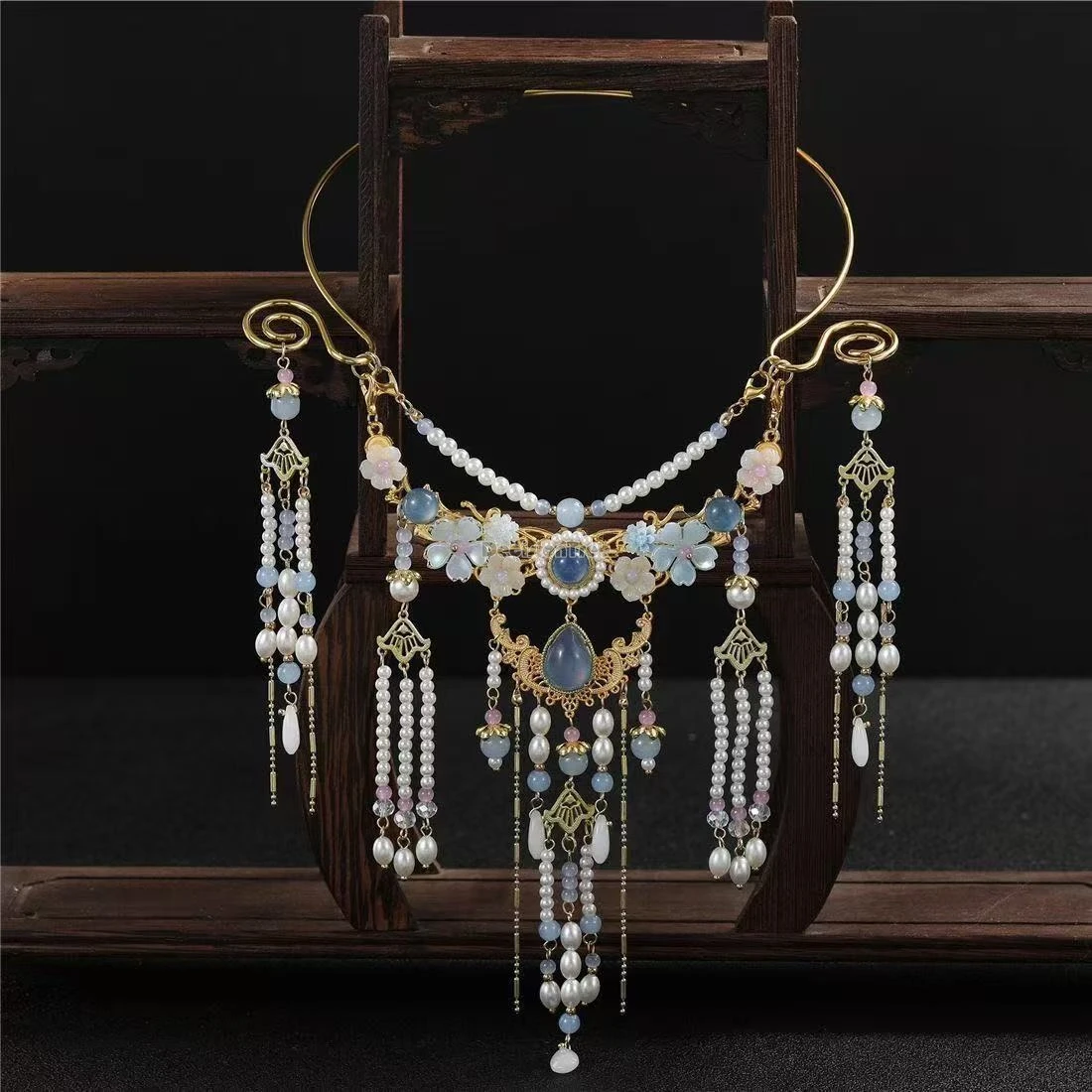 

2025 новый китайский традиционный ретро древний стиль ханьфу аксессуар династии Мин женское элегантное длинное ожерелье подвески ожерелье