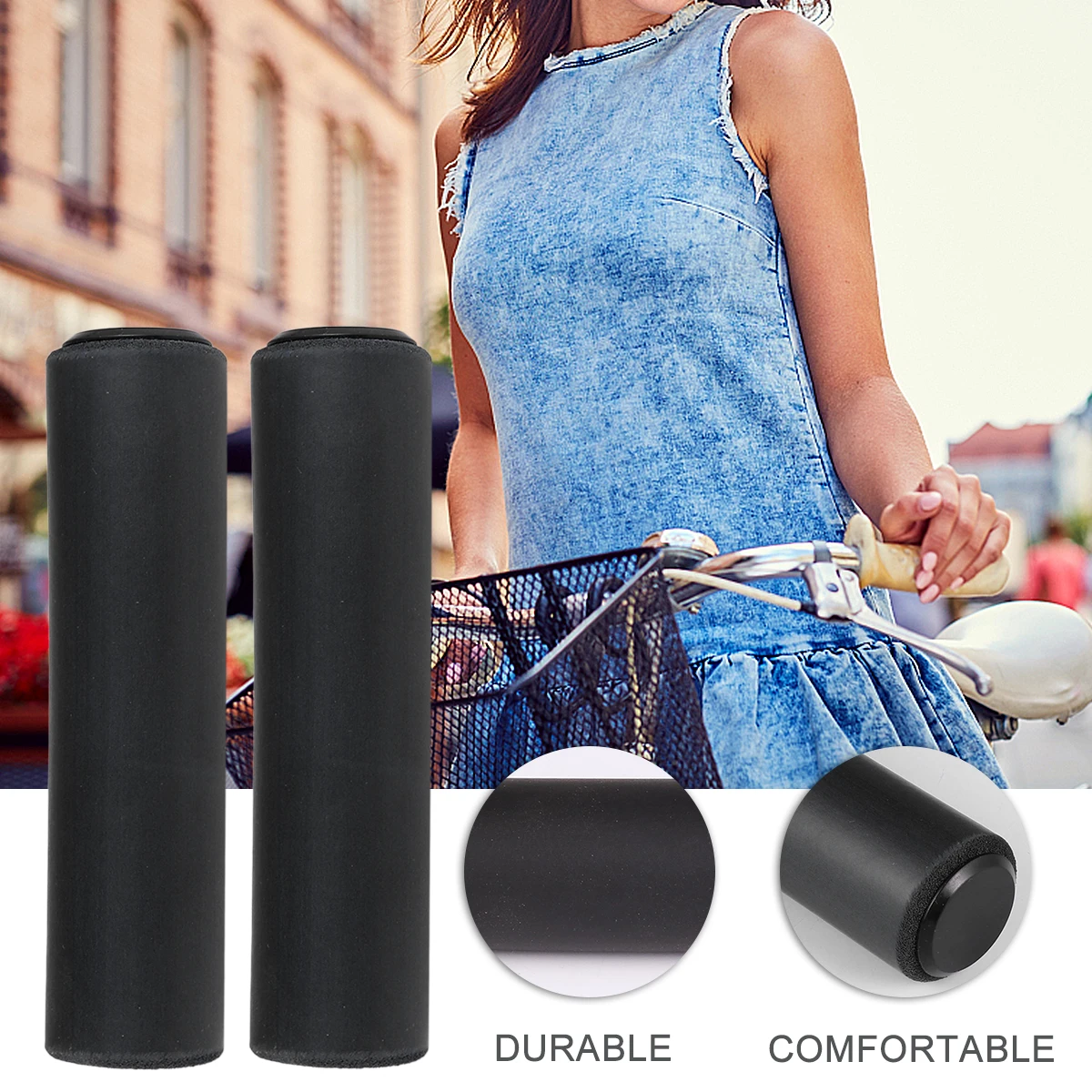

2 Pairs Durable Silicone Gel Bike Handlebar Covers Anti-Slip Handle Cover Cool Bike Supplies