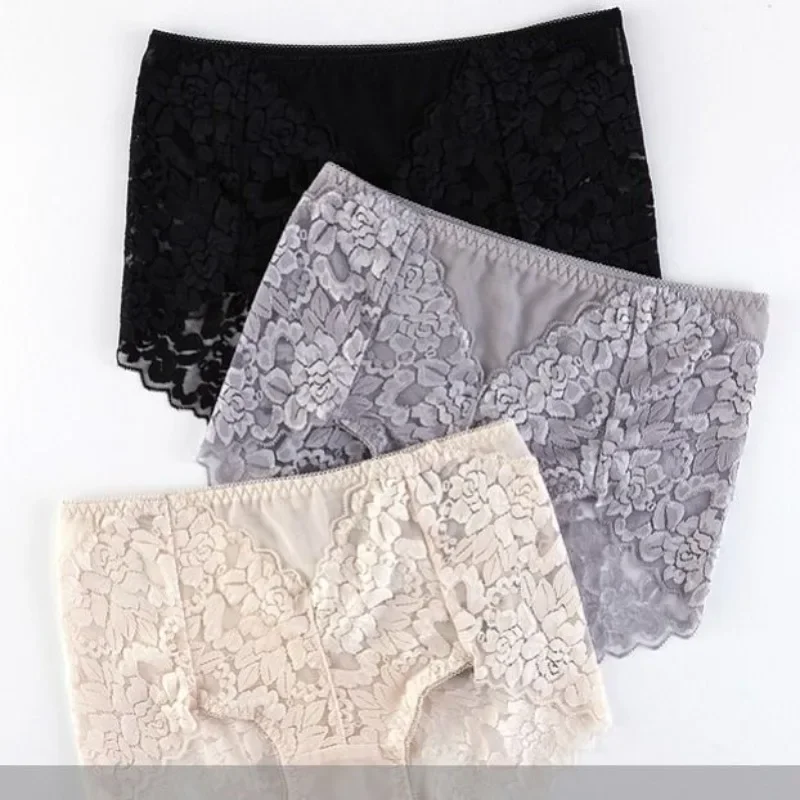 

High Waist Plus Size Cotton Briefs Lace Seamless Underwear New Ladies Underwear Lace Sexy Mesh Perspective Seamless Panties