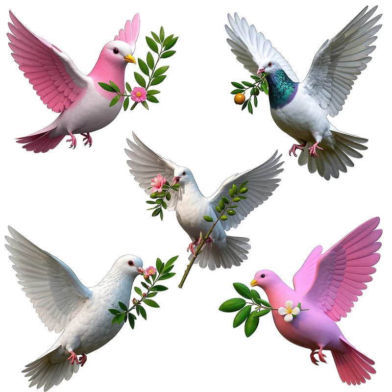 Three Ratels CG45 Peace Dove Colorful Cartoon Stickers for Home Decor Door decals